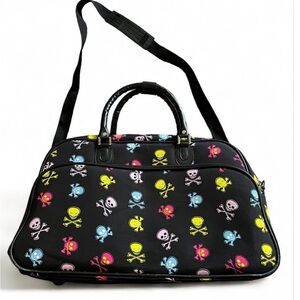 Skull and crossbones overnight duffel bag